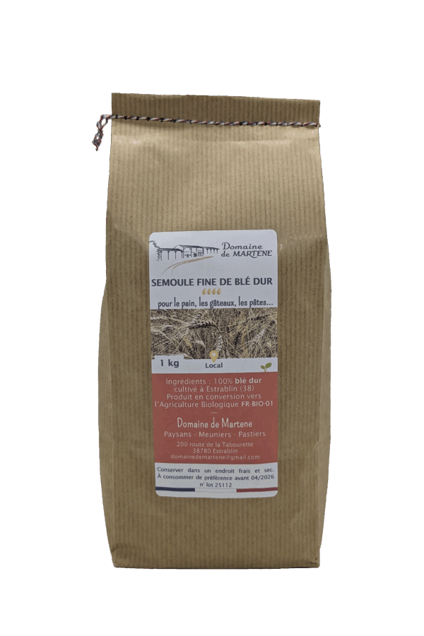 Sachet de semoule fine de blé dur 1 kg