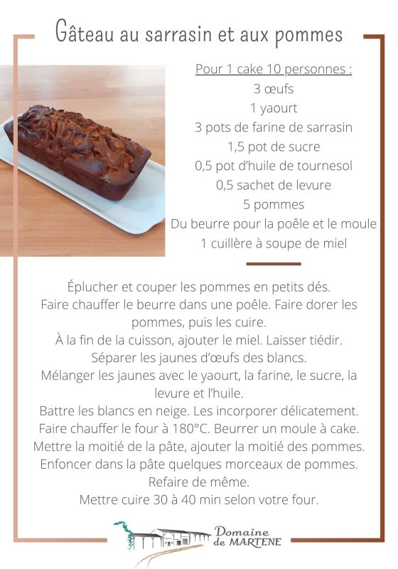 Recette de gâteau au sarrasin et aux pommes